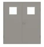 Frontansicht von GARANT Doppelflügeltür inkl. Zarge U12115SD Platingrau GHK08 mit Lichtausschnitt LA-8