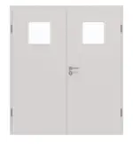 Frontansicht von GARANT Doppelflügeltür inkl. Zarge U12188SD Lichtgrau GHK08 mit Lichtausschnitt LA-8