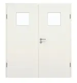 Frontansicht von GARANT Doppelflügeltür inkl. Zarge Weiß Struktur Premium CPL mit Lichtausschnitt LA-8