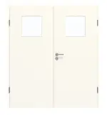 Frontansicht von GARANT Doppelflügeltür inkl. Zarge 0105-60 Pearl White CPL mit Lichtausschnitt LA-9