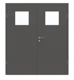 Frontansicht von GARANT Doppelflügeltür inkl. Zarge 10622-60 Ebony CPL mit Lichtausschnitt LA-9