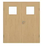 Frontansicht von GARANT Doppelflügeltür inkl. Zarge Authentic Asteiche CPL mit Lichtausschnitt LA-9