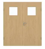 Frontansicht von GARANT Doppelflügeltür inkl. Zarge Authentic Asteiche GCK08 mit Lichtausschnitt LA-9