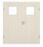 Frontansicht von GARANT Doppelflügeltür inkl. Zarge Authentic Perl CPL mit Lichtausschnitt LA-9