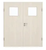 Frontansicht von GARANT Doppelflügeltür inkl. Zarge Authentic Perl GCK08 mit Lichtausschnitt LA-9