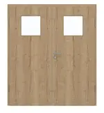 Frontansicht von GARANT Doppelflügeltür inkl. Zarge Authentic Risseiche CPL mit Lichtausschnitt LA-9