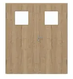 Frontansicht von GARANT Doppelflügeltür inkl. Zarge Authentic Risseiche GCK08 mit Lichtausschnitt LA-9