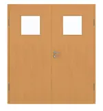 Frontansicht von GARANT Doppelflügeltür inkl. Zarge Buche Exklusiv CPL mit Lichtausschnitt LA-9