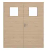 Frontansicht von GARANT Doppelflügeltür inkl. Zarge Quer Authentic Achat CPL mit Lichtausschnitt LA-9