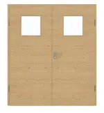 Frontansicht von GARANT Doppelflügeltür inkl. Zarge Quer Authentic Asteiche CPL mit Lichtausschnitt LA-9