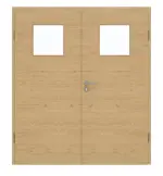 Frontansicht von GARANT Doppelflügeltür inkl. Zarge Quer Authentic Asteiche GCK08 mit Lichtausschnitt LA-9