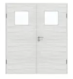 Frontansicht von GARANT Doppelflügeltür inkl. Zarge Quer Authentic Grigio GCK08 mit Lichtausschnitt LA-9