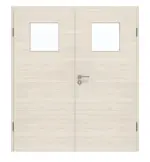 Frontansicht von GARANT Doppelflügeltür inkl. Zarge Quer Authentic Perl GCK08 mit Lichtausschnitt LA-9