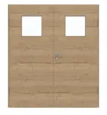 Frontansicht von GARANT Doppelflügeltür inkl. Zarge Quer Authentic Risseiche GCK08 mit Lichtausschnitt LA-9