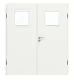 Frontansicht von GARANT Doppelflügeltür inkl. Zarge D354-60 Designer White Resopal mit Lichtausschnitt LA-9