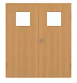Frontansicht von GARANT Doppelflügeltür inkl. Zarge Eiche Premium CPL mit Lichtausschnitt LA-9