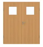 Frontansicht von GARANT Doppelflügeltür inkl. Zarge Eiche Premium GCK08 mit Lichtausschnitt LA-9