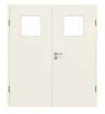 Frontansicht von GARANT Doppelflügeltür inkl. Zarge Weißlack 9010 CPL mit Lichtausschnitt LA-9