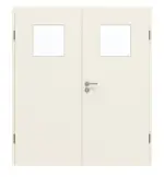 Frontansicht von GARANT Doppelflügeltür inkl. Zarge Weißlack 9010 GHK08 mit Lichtausschnitt LA-9