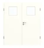 Frontansicht von GARANT Doppelflügeltür inkl. Zarge U11026SD Kristallweiß GHK08 mit Lichtausschnitt LA-9