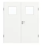 Frontansicht von GARANT Doppelflügeltür inkl. Zarge U11209SD Edelweiß GHK08 mit Lichtausschnitt LA-9