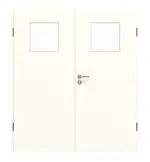 Frontansicht von GARANT Doppelflügeltür inkl. Zarge W1000ST3 Premium Weiß GHK08 mit Lichtausschnitt LA-9