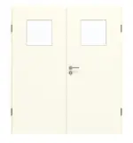 Frontansicht von GARANT Doppelflügeltür inkl. Zarge W980ST15 Platinweiß GHK08 mit Lichtausschnitt LA-9