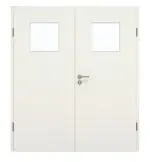 Frontansicht von GARANT Doppelflügeltür inkl. Zarge Weiß Struktur Premium CPL mit Lichtausschnitt LA-9