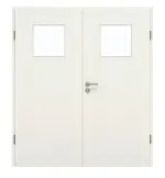 Frontansicht von GARANT Doppelflügeltür inkl. Zarge Weiß Struktur Premium GCK08 mit Lichtausschnitt LA-9