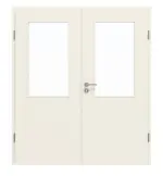 Frontansicht von CLASSEN Doppelflügeltür RAL 9010 Weißlack 3.6 mit Lichtausschnitt mit Zarge