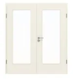 Frontansicht von CLASSEN Doppelflügeltür RAL 9010 Weißlack 3.7 mit Lichtausschnitt mit Zarge