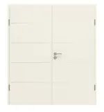 Frontansicht von CLASSEN Doppelflügeltür Dynamic RAL 9010 Weißlack 3.8 Lisenen mit Zarge