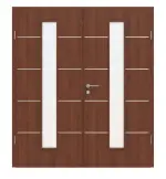 Frontansicht von Doppelflügeltür 4.11 Italienische Walnuss CPL inkl. Zarge - Classen