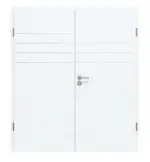 Frontansicht von CLASSEN Doppelflügeltür Weiß Struktur CPL 4.13 mit Zarge