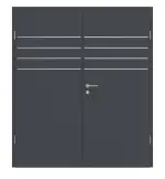 Frontansicht von CLASSEN Doppelflügeltür Graphit CPL 4.13 mit Zarge