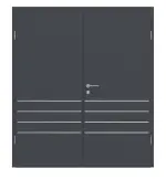 Frontansicht von CLASSEN Doppelflügeltür Graphit CPL 4.14 mit Zarge