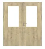 Frontansicht von Doppelflügeltür LA 01 Hamilton Eiche CPL inkl. Zarge - Classen