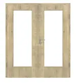 Frontansicht von Doppelflügeltür LA 02 Hamilton Eiche CPL inkl. Zarge - Classen