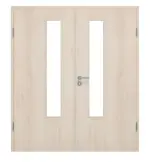 Frontansicht von Doppelflügeltür LA 03 Akazie hell CPL inkl. Zarge - Classen