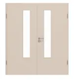 Frontansicht von CLASSEN Doppelflügeltür Kaschmir CPL 4.4 mit Lichtausschnitt mit Zarge