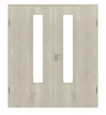 Frontansicht von Doppelflügeltür LA 03 Kendal Eiche CPL inkl. Zarge - Classen