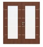 Frontansicht von Doppelflügeltür 4.7 Italienische Walnuss CPL inkl. Zarge - Classen