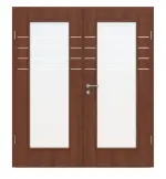 Frontansicht von Doppelflügeltür 4.9 Italienische Walnuss CPL inkl. Zarge - Classen