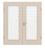 Frontansicht von CLASSEN Doppelflügeltür Kaschmir CPL 4.9 mit Lichtausschnitt mit Zarge