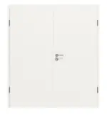 Frontansicht von LEBO Doppelflügeltür Weiß 9016 Lebolit-CPL mit Zarge