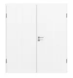 Frontansicht von JELD-WEN Doppelflügeltür Samtesche Weiß Optima DuriTop CPL mit Zarge