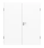 Frontansicht von JELD-WEN Doppelflügeltür Ultraweiß Optima DuriTop CPL mit Zarge