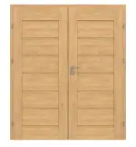 Frontansicht von CLASSEN Doppelflügeltür Greco M1 Eiche geölt 3D Look inkl. Zarge 