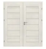 Frontansicht von CLASSEN Doppelflügeltür Greco M1 Esche Weiß 3D Look inkl. Zarge 