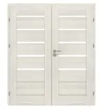 Frontansicht von CLASSEN Doppelflügeltür Greco M5 Esche Weiß 3D Look mit Lichtausschnitt inkl. Zarge